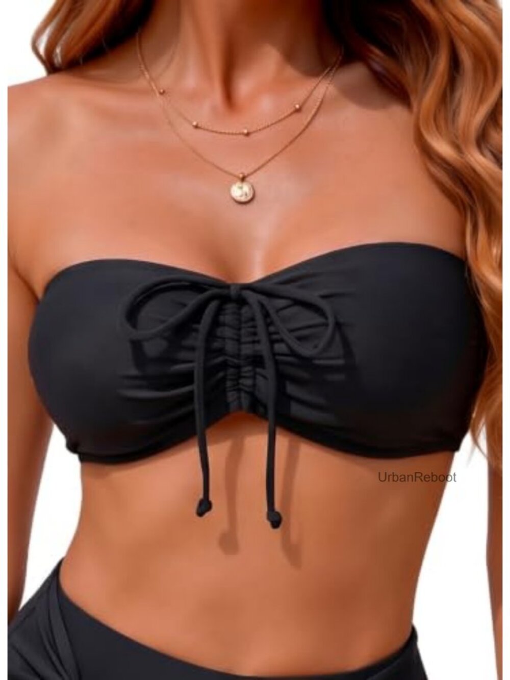 Strapless Bandeau Bikini Top Padded Swim Bra Halter Tube Top